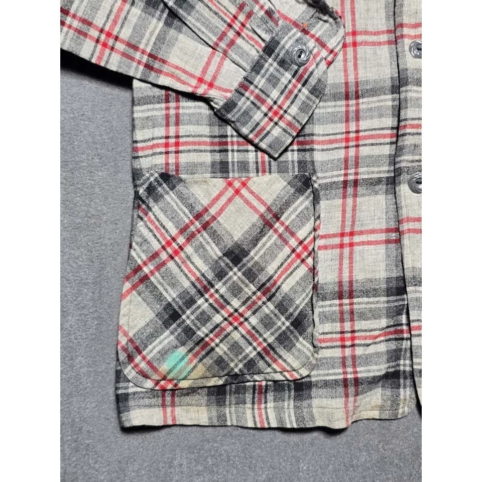 Chaqueta de lana Pendleton para mujer a cuadros gris rojo abotonada talla M vintage Foto 2 de 4