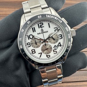 Margi Chronograph Watch Blue Dial 6241 All Stainless Steel Water Resistant 5 ATM Margi Watch for sale | eBay main image 2
