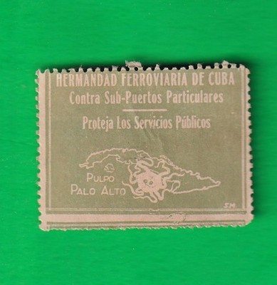 Cuban Railway Brotherhood label against private sub-ports, 1930s-1940s