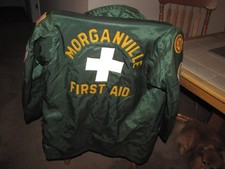 VTG MORGANVILLE N.J. FIRST AID/ EMT Paramedic Jacket Patches SZ 40 COLOR GREEN
