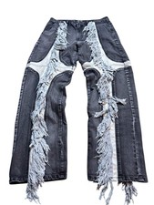 Thug Club Fringe Denim Baggy Jeans Ivory 2023...