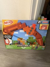 Nerf Minecraft Bow Dart Blaster, Pull-Back String Priming, 8 N1 Darts Compatible