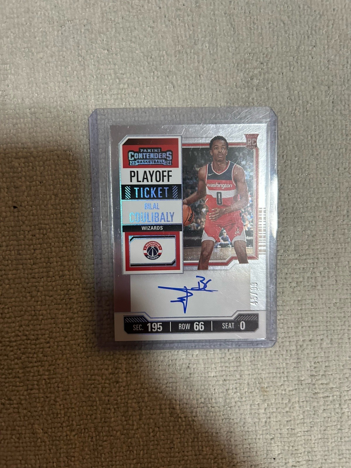 2023 Panini Contenders Bilal Coulibaly Playoff Ticket Rookie /99 RC On Card Auto