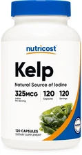 Nutricost Kelp Capsules, 325mcg of Iodine, 120 Capsules