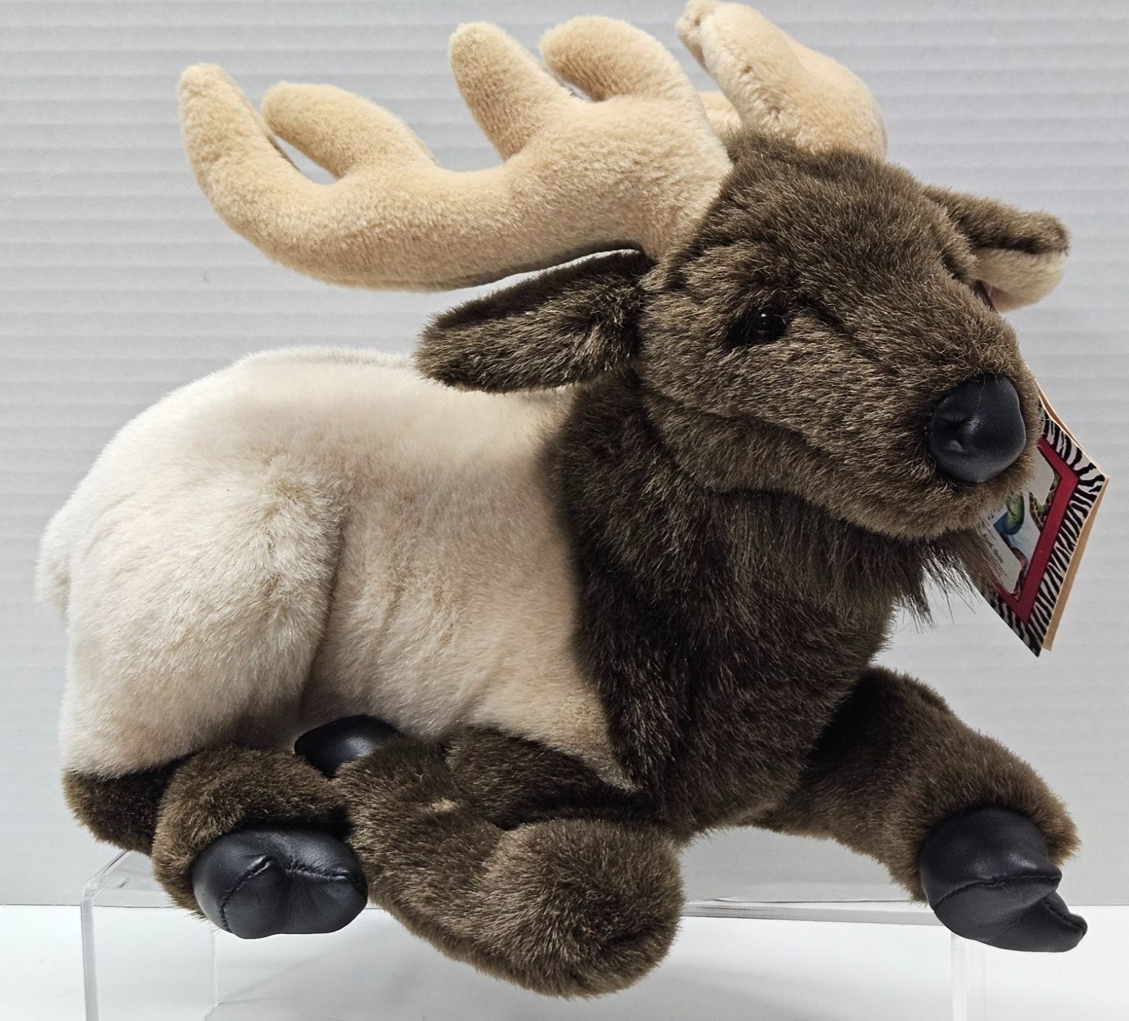 Vintage 1994 K&M International Roosevelt Elk Plush 11" Wildlife Toy w/ Tags