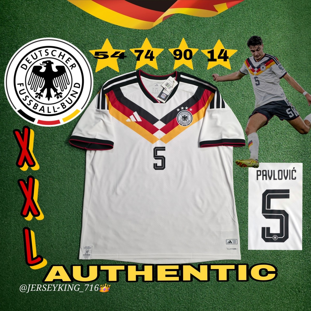 🇩🇪Adidas Germany DFB Aleksandar Pavlovic #5 2026 World Cup Home