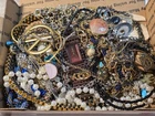 2 Lb Costume Jewelry VTG Modern Craft Junk Lot Wearable Stamped Untested Lot 10
