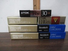 lot of 7 Blank NEW SEALED Camcorder cassettes Maxell Gold Scotch TDK
