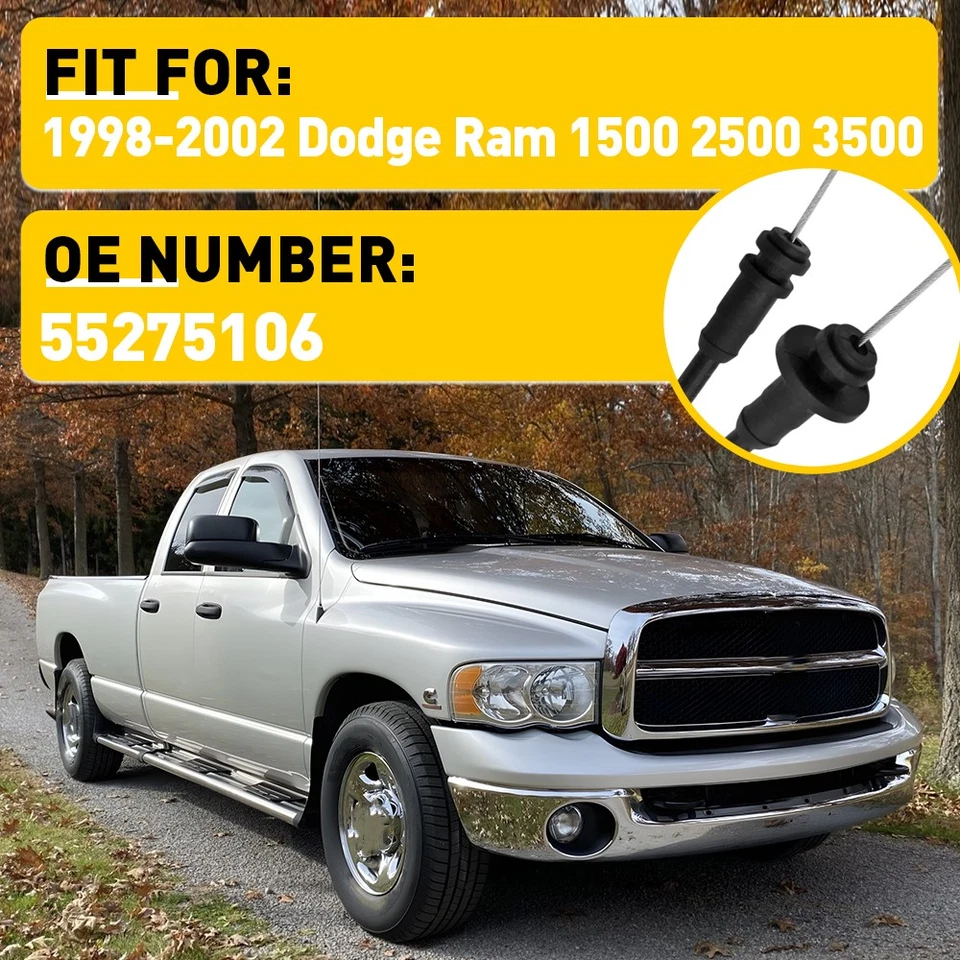 Cable de cierre de puerta trasera derecha/izquierda 55275106 2 piezas para Dodge Ram 1500 2500 3500 1998-2002 Foto 2 de 4