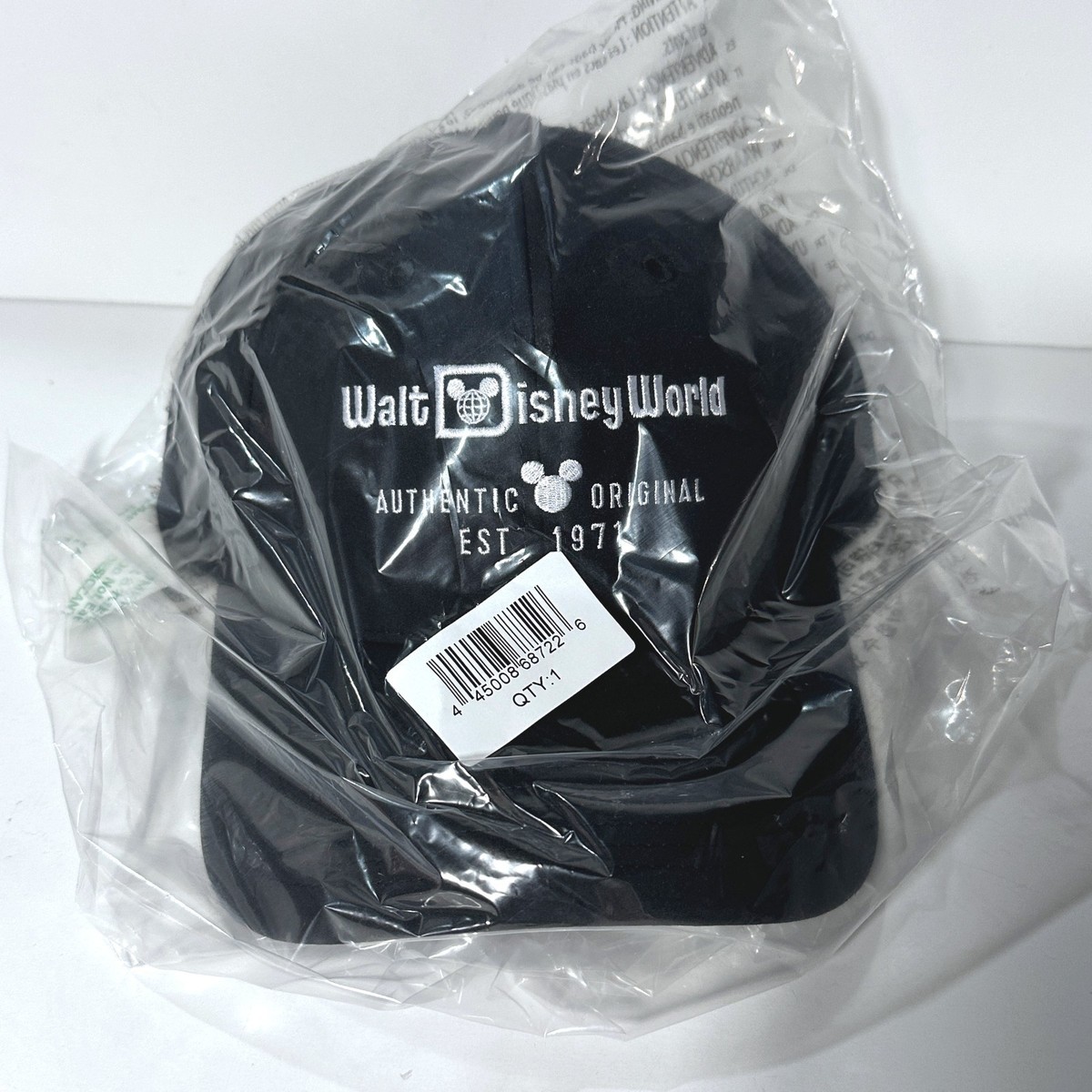 Disney Parks Disney World Logo Baseball Hat Adult Black Authentic