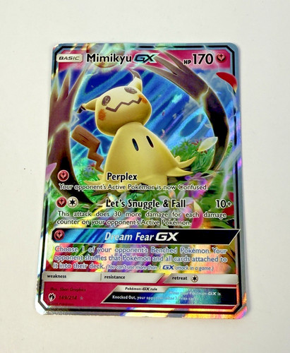 Pokemon Card Mimikyu GX 149/214 Ultra Rare Holo SM Lost Thunder