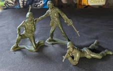 VTG 1970s Tim-Mee Toys 4”-5” Green Army Men Soldiers • Lot of 3 • Rare