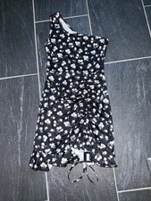SHEIN Xs Size 6 Black & White Flowers One-shoulder Dress New No Tags
