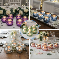 12pcs Transparent Candle Holder For Table, Tea Candle Holder For Decorations UK
