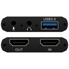 4K Audio Video Capture Card, Recording Card with Microphone HDMI Loop-Out HDM...