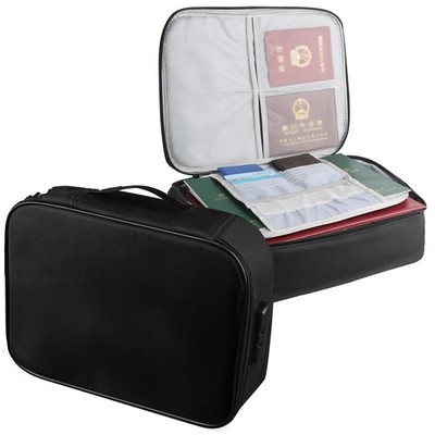 2Layer Large Capacity Multifunctional Waterproof Lockable Document Money Bag