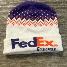 FedEx Express Knit Beanie Vintage White Purple & Orange Large