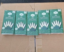 Holiday Time 20 Count Lot of 5  Warm White Led Mini Lights New 