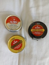 Lot of 3 Kiwi Shoe Polish - Black, Neutral All Colors- Renews  Protects Leather