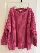 American Eagle Pink Chunky Lightweight Pullover Sweater M Oversized SOFT