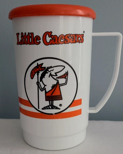 Vintage 1988 FREE REFFILLS Little Caesars Pizza Coca Cola Plastic 32oz Mug Cup