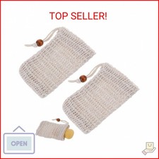 2PCS Soap Saver Bag, Sisal Exfoliating Soap Pouch, Natural Cotton-Linen Exfoliat