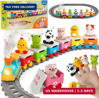 #ad Toddler Toys for 2 3 4 Year Old Electric Farm Animal Train Set with Music Ligh $53.99