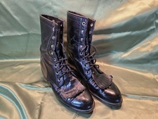 Vintage JUSTIN Diamond J Womens Kiltie Lace-Up Ropers. Size 7B