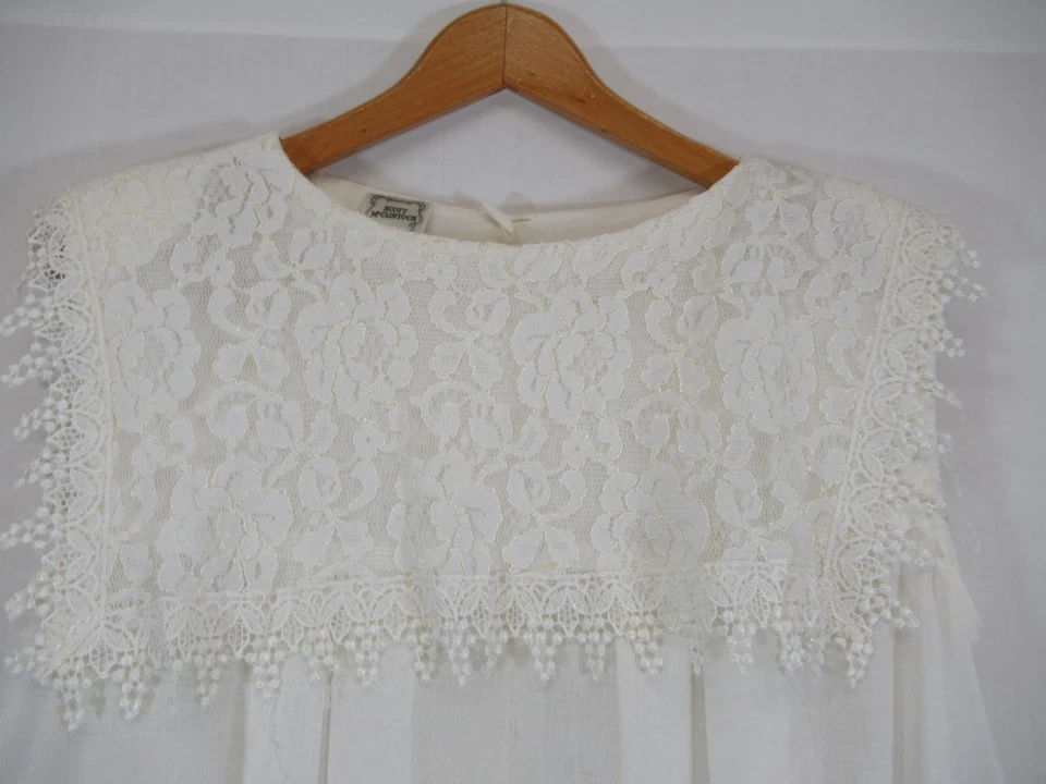 Vintage Scott McClintock Gunne Sax Drop Waist Dress White Flapper Jessica - Image 4 of 4