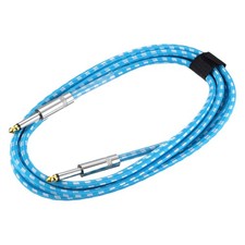1 PCS Guitar Instrument Cable 10 Feet 1/4 Inch Straight Male Braided Blue