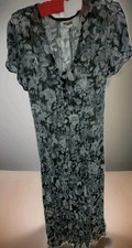 Vintage Zoe California Black Maxi Floral Fully Sheer, Corset Back, Made in USA