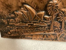 Vtg  COPPER ART Embossed  Picture Wall “SIDNEY OPERA HOUSE “  “DAGAN”