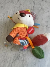 SKIP HOP Plush Fox Teether Toy Lovey Sensory Rattle Bandana Buddies New Tag