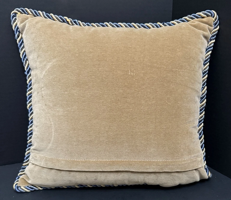 123 Creations Chinoiserie Needlepoint Throw Accent Pillow ~13x12.5" Oriental - Image 3 of 4