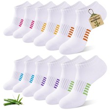 Ankle Socks for Women, 6/12 Pairs Bamboo Viscose Low Cut Socks  Breathable, ...