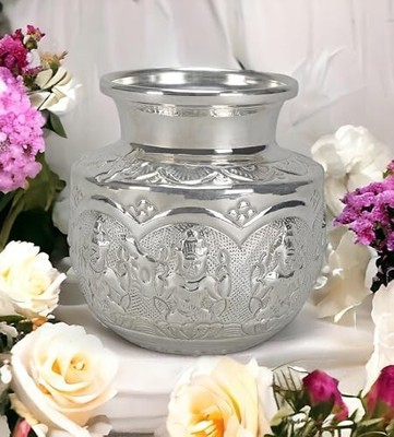 Sigaram 5 Inch German Silver Ashtalakshmi Kalash Pooja Pot K2559