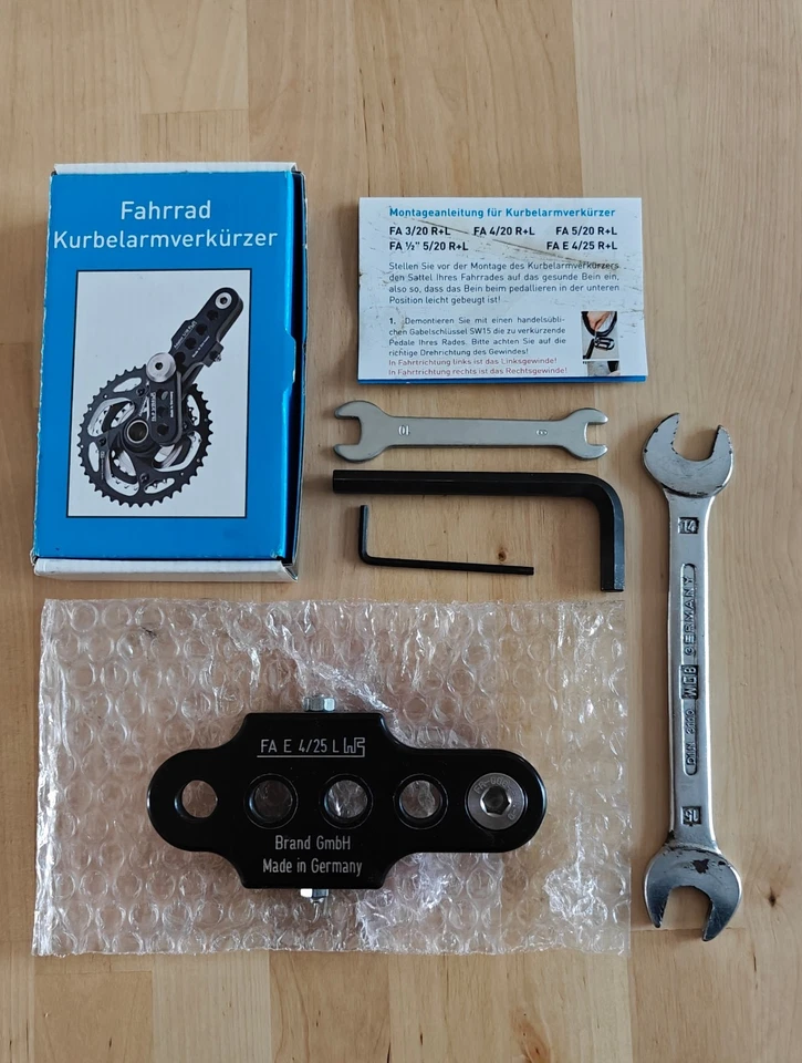 Alu Kurbelarmverkürzer FAE 4/25 L für E-Bike / Mountainbike