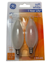 2 GE Soft White 40w Candelabra Decorative 66106 Cozy Light Bulbs E12 Screw