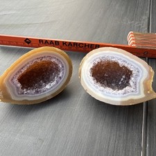 Amethyst Druse 321 g -Violett Kristall 2 passende Hälften  Edelstein Deko 