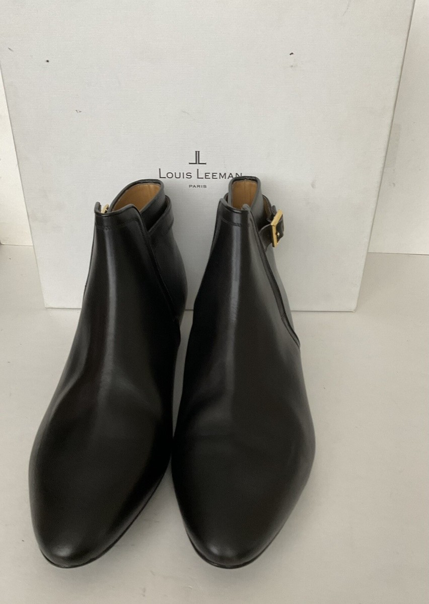 Louis Leeman Paris Men's Black Leather Boots New With Box UK