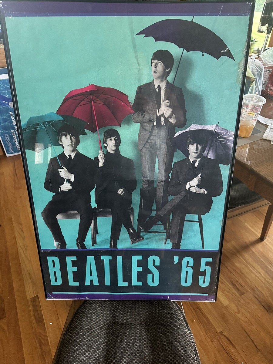 Original VTG 1980s The Beatles '65 Poster Umbrella 1987
