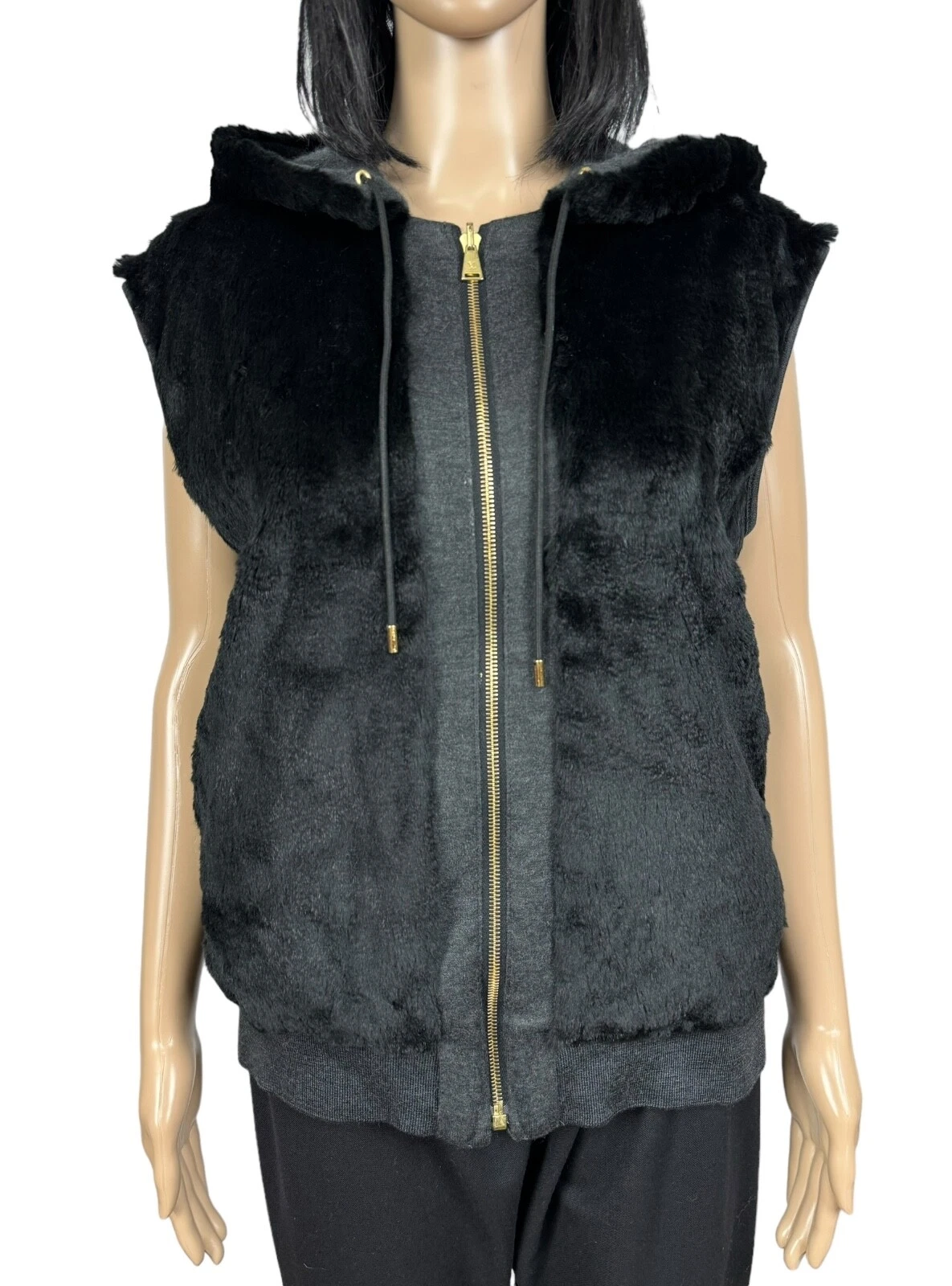LOUIS VUITTON（LV） Gilet reversibile Louis Vuitton in pelliccia di coniglio cashmere seta taglia L