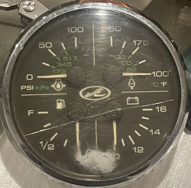 NEW OEM SEA RAY GAUGE 5" 4 IN 1 VOLT OIL TEMP TRIM SMARTCRAFT PART 1690511 Parts & Accessories