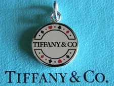 NIB Tiffany & Co Las Vegas Poker Chip Charm 4 Bracelet Pendant Sterling Silver