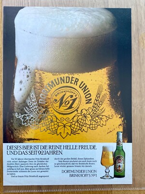 Dortmunder Union Brinkhoff´s No 1 Original 1979 Vintage Advert Werbung Reklame