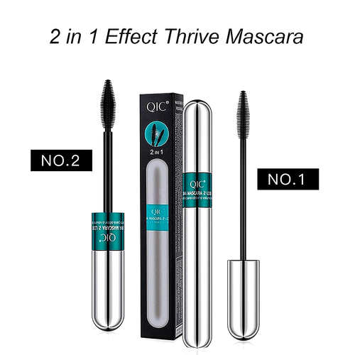 VIBELY 4D Thick Long Waterproof Silk Fiber Mascara Makeup Cosmetic Silver Tube - Picture 2 of 7