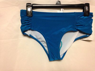 Profile Ruched Side Bikini Bottom  6 Turq E404-1P27  NWT