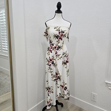 Women Floral Off The Shoulder Split Chiffon Maxi Beach Dresses White