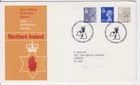 GB ROYAL MAIL FDC FIRST DAY COVER 1983 N. IRELAND MACHIN DEFINITIVES BUREAU PMK