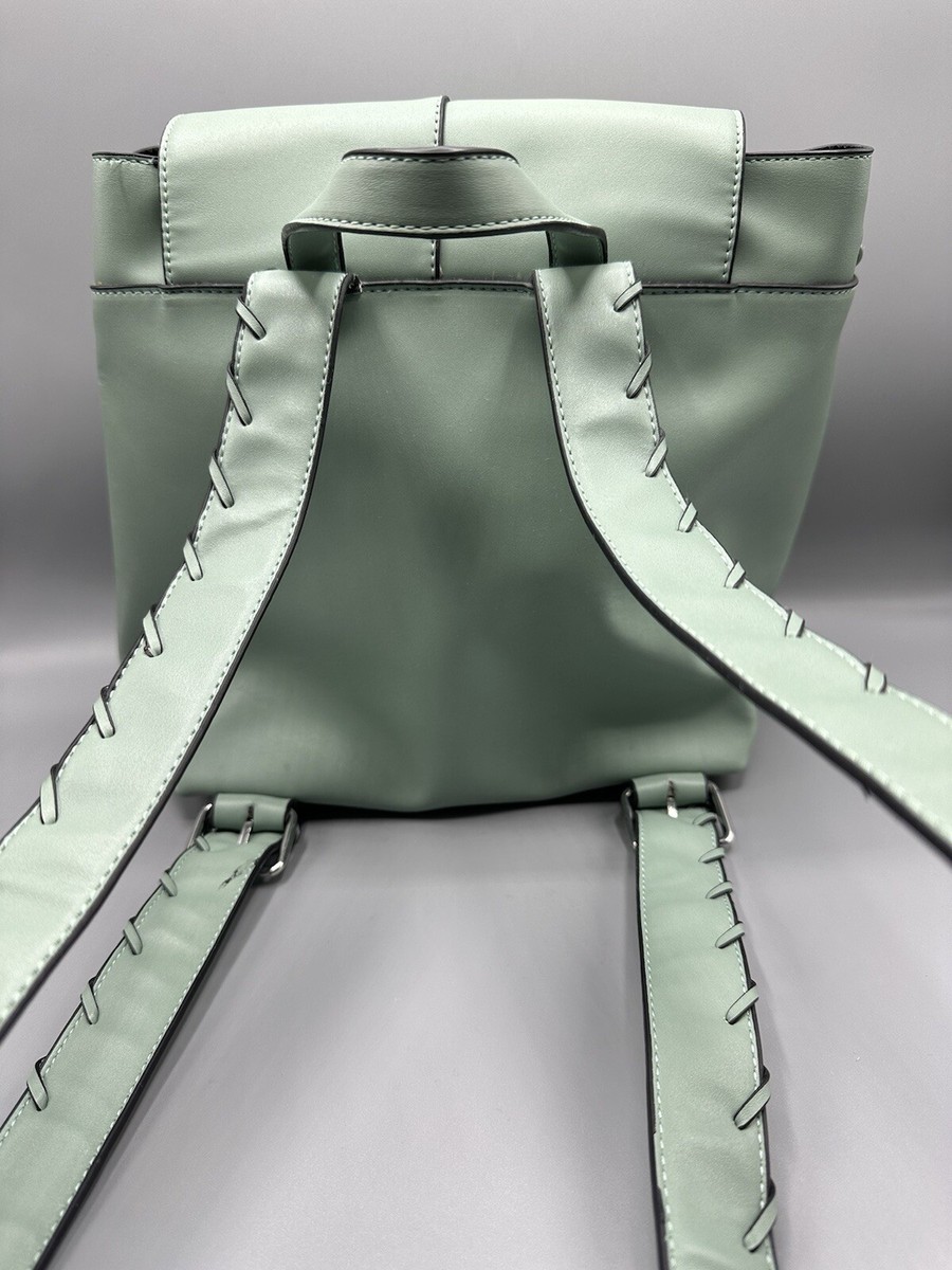 Zara Basic Collection Green Faux Leather Backpack Bag | eBay display picture 1